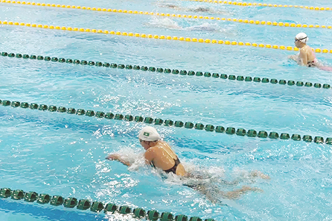 ◎ 澳門陳佩琳獲女二百蛙亞青運第四名。