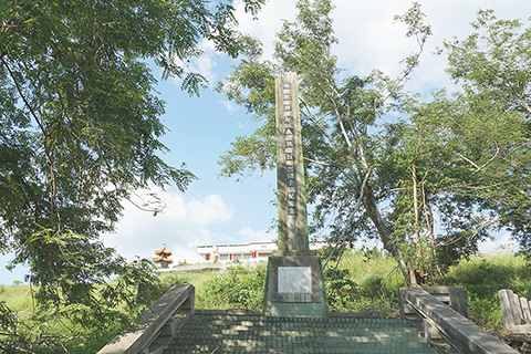 ◎ 位於台灣台南的「噍吧哖起義抗日烈士紀念碑」(九月廿五日攝)。(新華社記者 齊湘輝 攝)