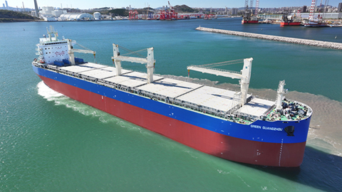 圖為多用途紙漿船。(大連中遠海運重工 供圖)