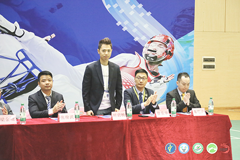 ◎ 葉啟揚以嘉賓身份出席番港澳跆拳道公開賽開幕式。