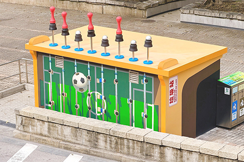 ◎ 美化氹仔運動場圓形地的垃圾房。