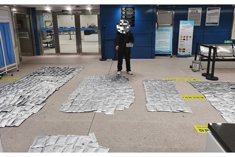 ◎ 青茂海關旅檢進境管道截獲美容針共計五百九十六包。