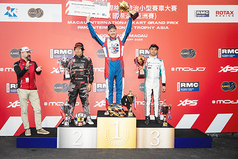 ◎ 澳門格蘭披治小型賽車大賽各組頒獎場面。