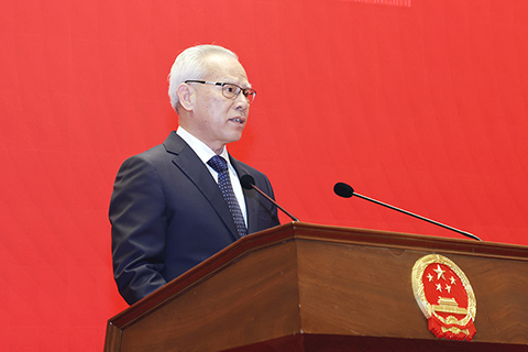 ◎ 行政長官岑浩輝在中華人民共和國外交部駐澳門特別行政區特派員公署卞立新特派員到任酒會上致辭。