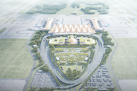 ◎ 廣州新機場項目效果圖。(廣東機場集團供圖)